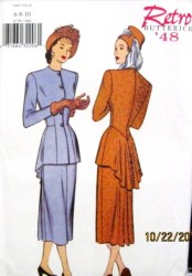 6759  Butterick EZ RETRO '48 LS LONGER BACK TOP, LONG SKIRT PATTERN 6-10 New